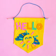 Felt Banner Craft Kit for Kids with glue, fabric, and instructions