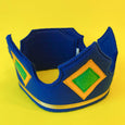 Felt Knight Crown in Dark Blue with Yellow and Green Diamonds