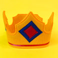 Felt Knight Crown in Golden Rod with Blue and Red Diamonds