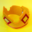 Felt Knight Crown in Golden Rod with Red and Yellow Diamonds
