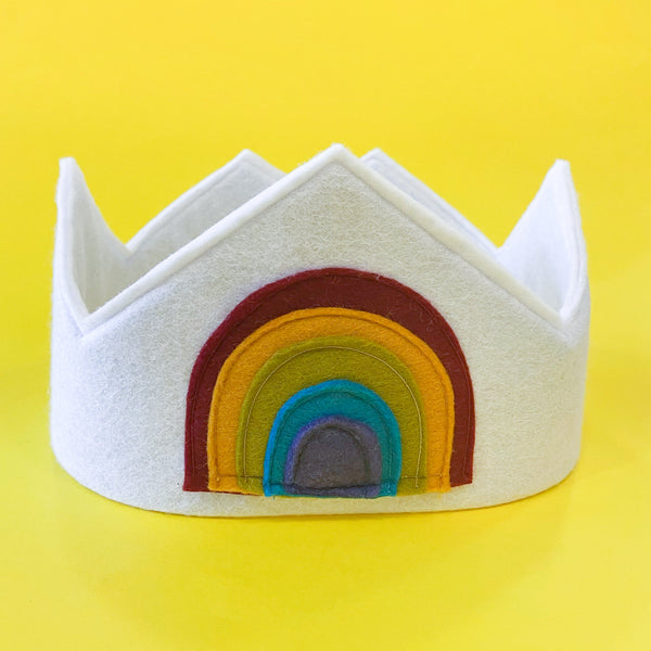 Felt Crown with a rainbow by woodpeckers toys