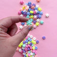 Pastel flower beads in two different flower shapes