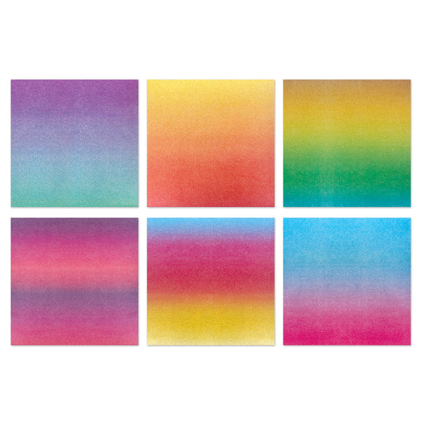 Glitter Cardstock Paper Ombre Brights - Single sheets, 12"x12"