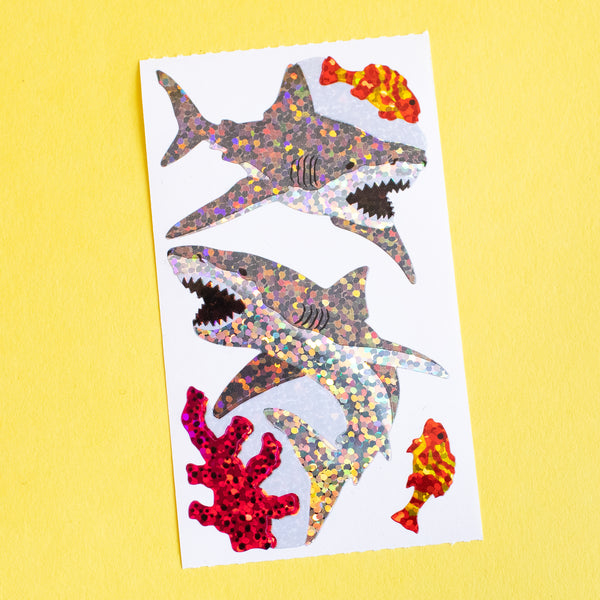 Great White Shark Prismatic Stickers