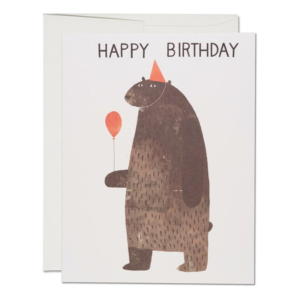 Party Bear Greeting Card by Red Cap Cards and Illustrated by Jon Klassen