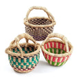 Handmade Teeny Tiny Bolga Baskets - Multicolour