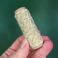 Holiday bakers twine in white and gold