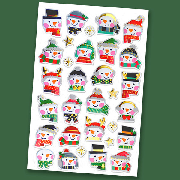 Holiday Stickers Puffy Foil - Snowman