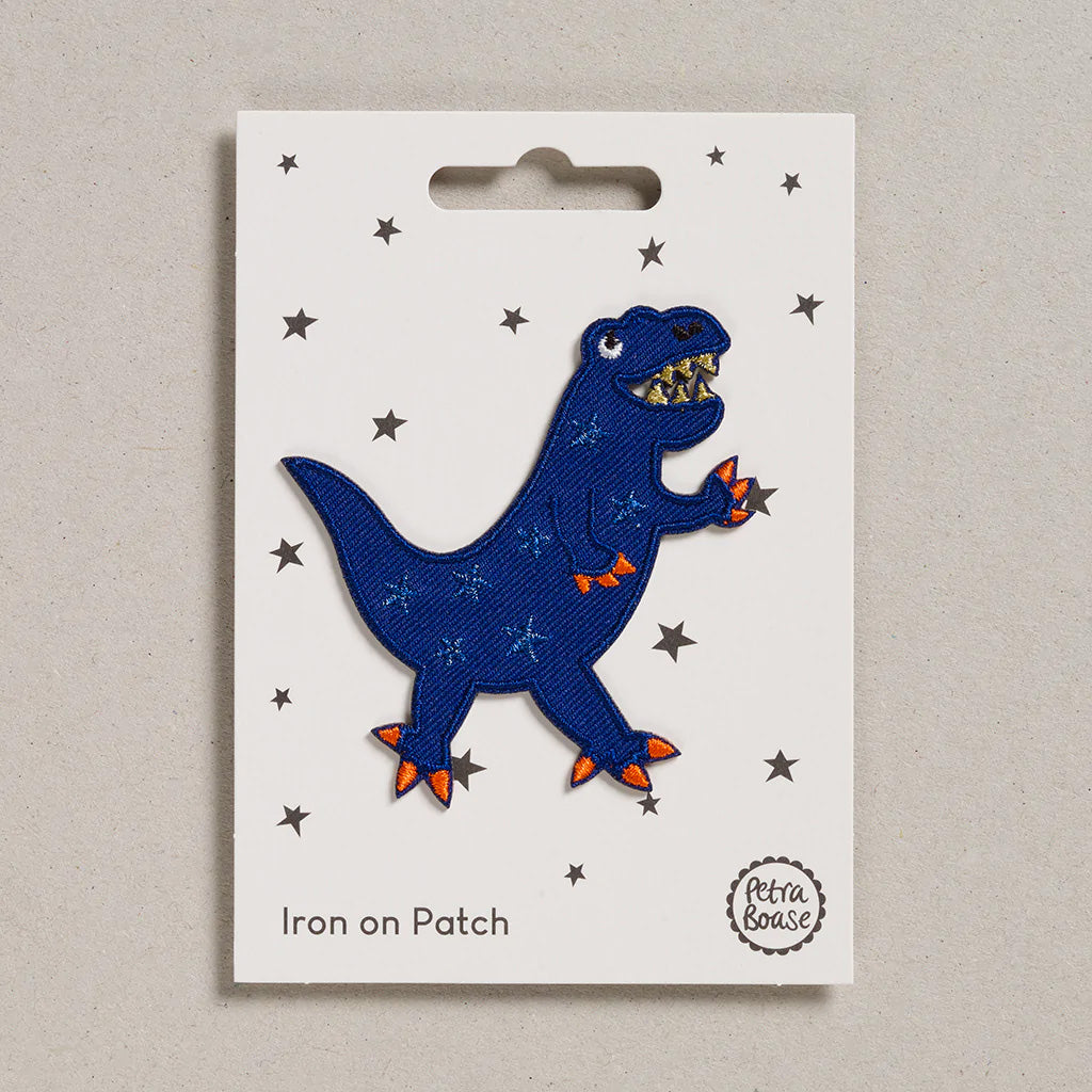 Iron on Patch - Blue Dinosaur