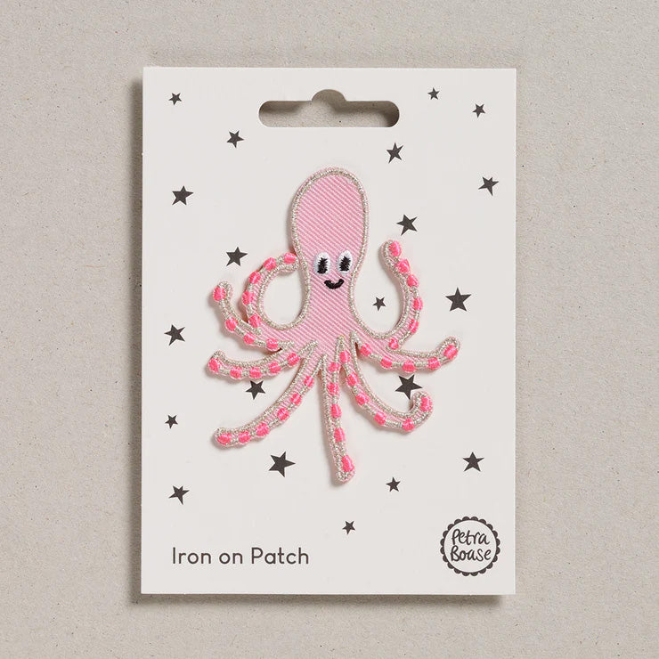 Pink Octopus Iron on Patch