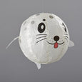 White Seal with Grey Spots Japanese Paper Ball Balloon by Petra Boase