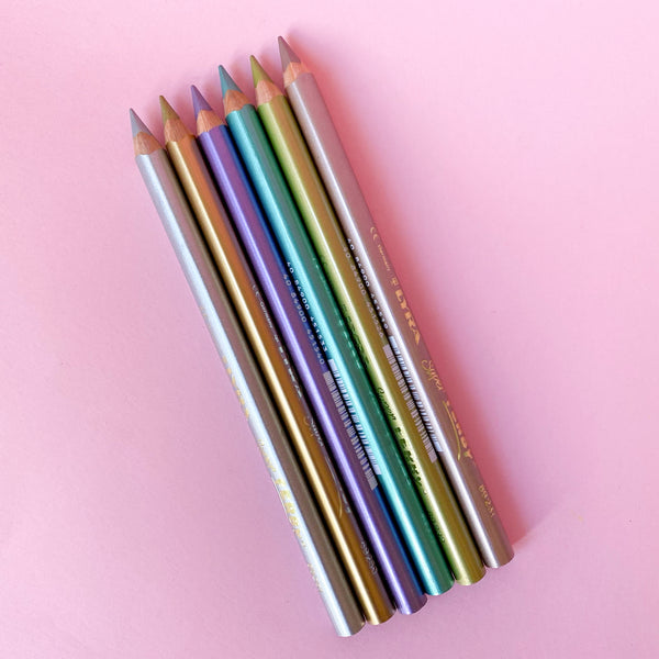 Lyra Super Ferby Lacquered Metallic Colored Pencils Set of 6