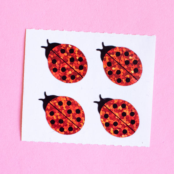 Mini Lady Bugs Prismatic Stickers