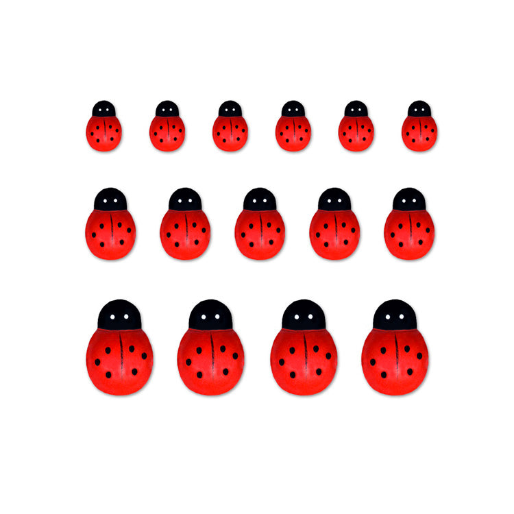 Mini Wood Ladybug Stickers