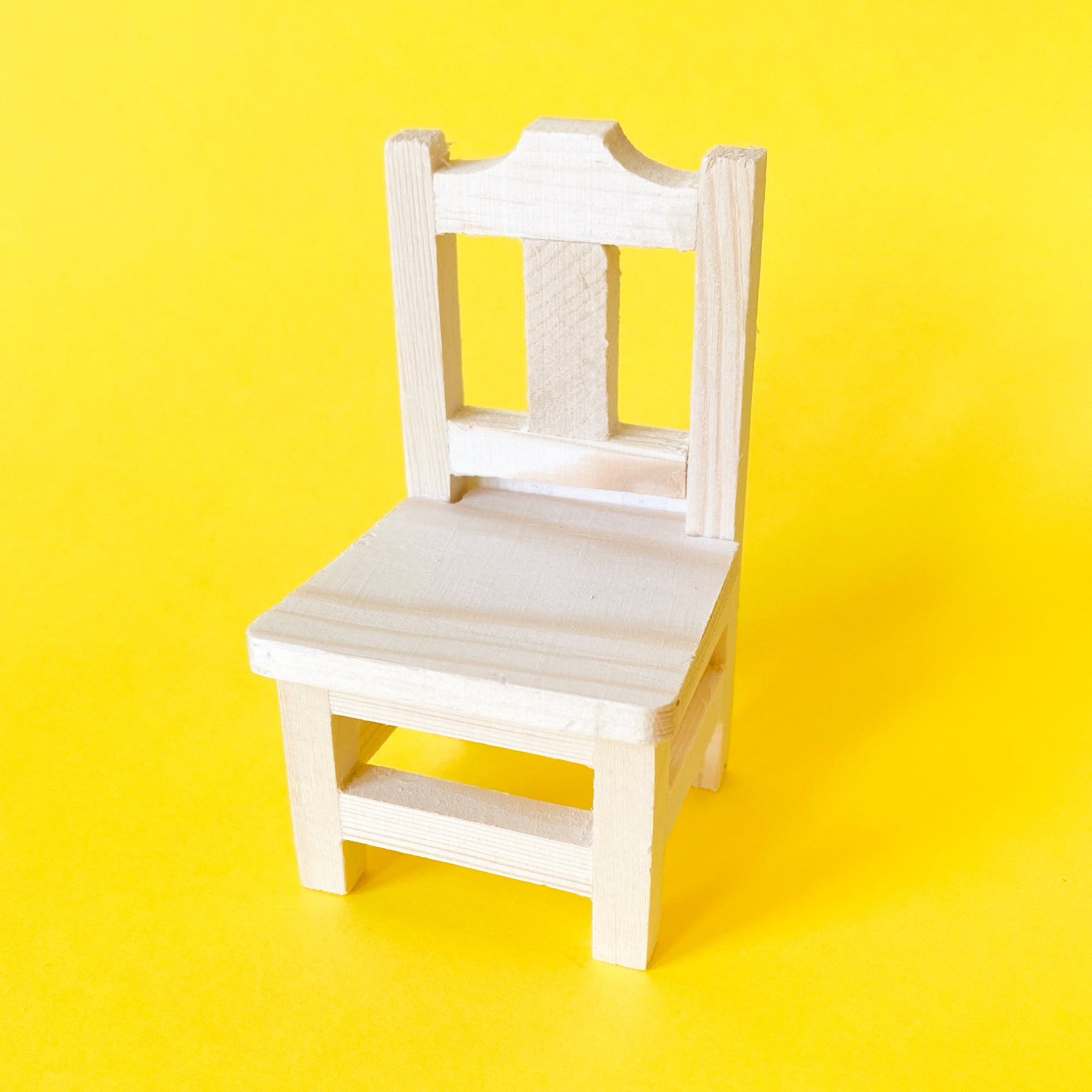 Miniature Wooden Dining Chair in unfinished wood