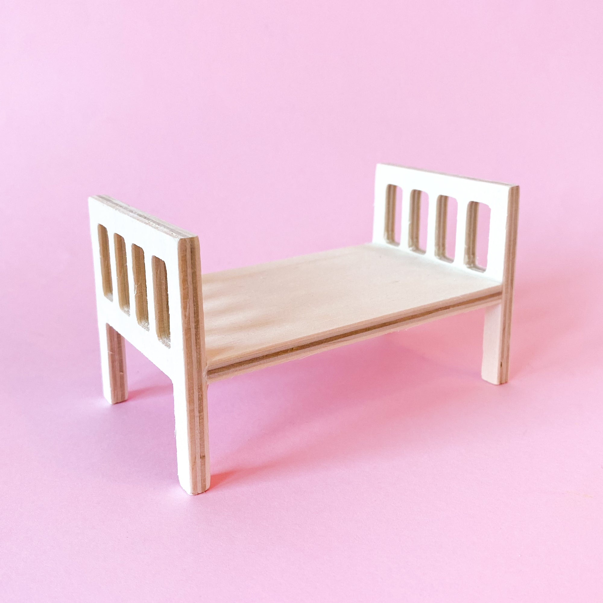 Miniature Wood Paintable Bed Frame