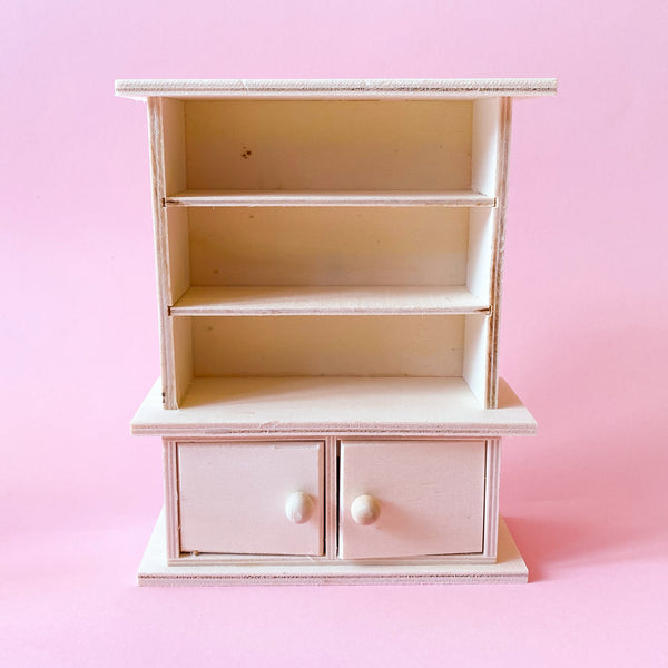 Miniature Wooden Buffet Hutch in unfinished paintable wood