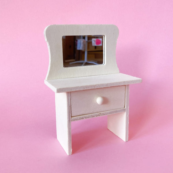 Miniature Wooden Dresser with Acrylic Mirror