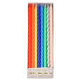 Multi Color Neon Twisted Birthday Party Candles in a set of 16