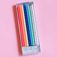 Multi Color Neon Twisted Birthday Party Candles in a set of 16