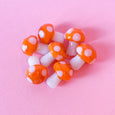 Glass mushrooms beads in orange