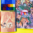 Online Mixed Media Art Class for Kids aged 3 to 8 years inspired by the book Pokko and the Drum