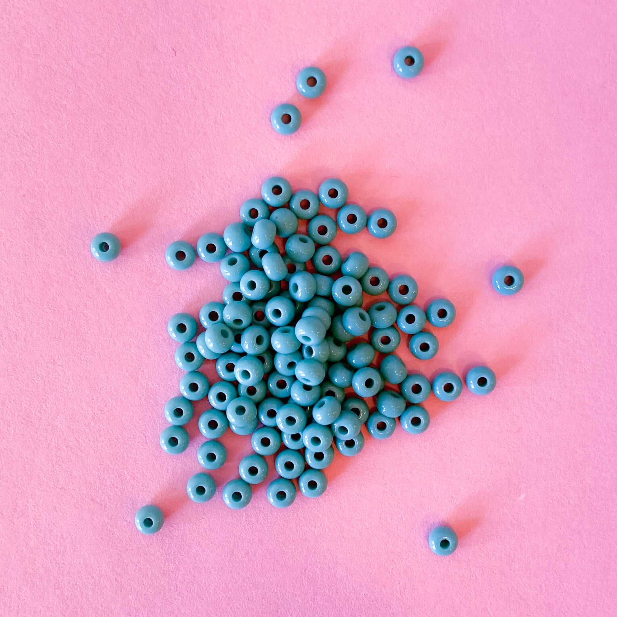 Opaque Green Turquoise Seed Beads