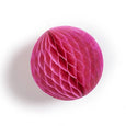 Honeycomb paper ball decoration in cerise pink color and 4" in size