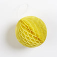 Honeycomb paper ball decoration in yellow color and 4" in size by petra boase