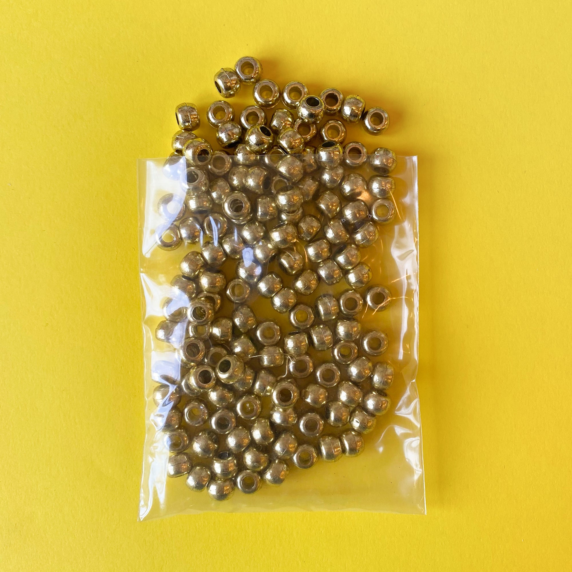 Gold pony beads
