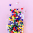 Pony Beads Opaque mix of colors with red, blue, yellow, green and white