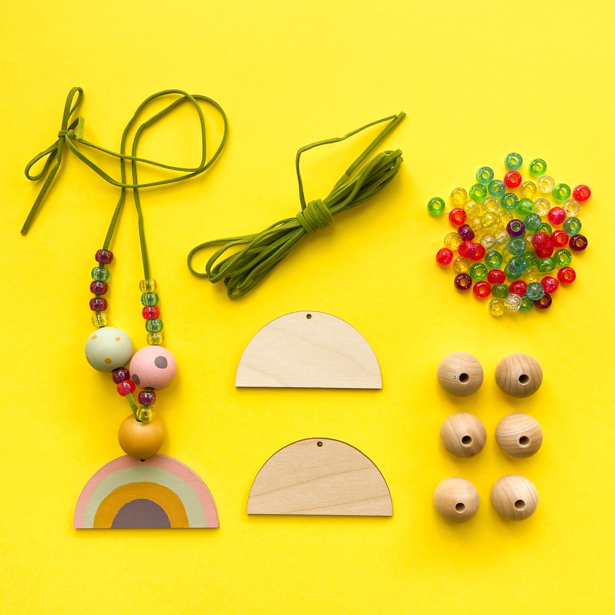 Rainbow and Bead Necklace Craft Kit for Kids