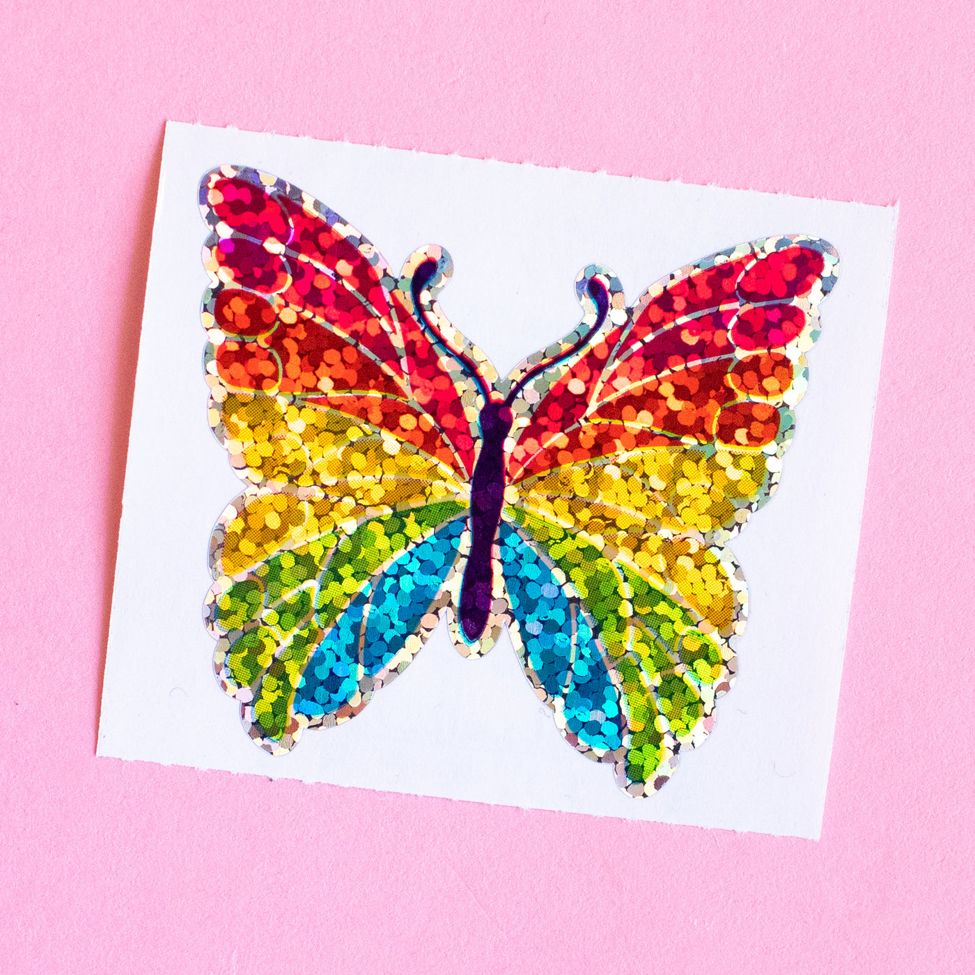 Rainbow Butterfly Prismatic Stickers