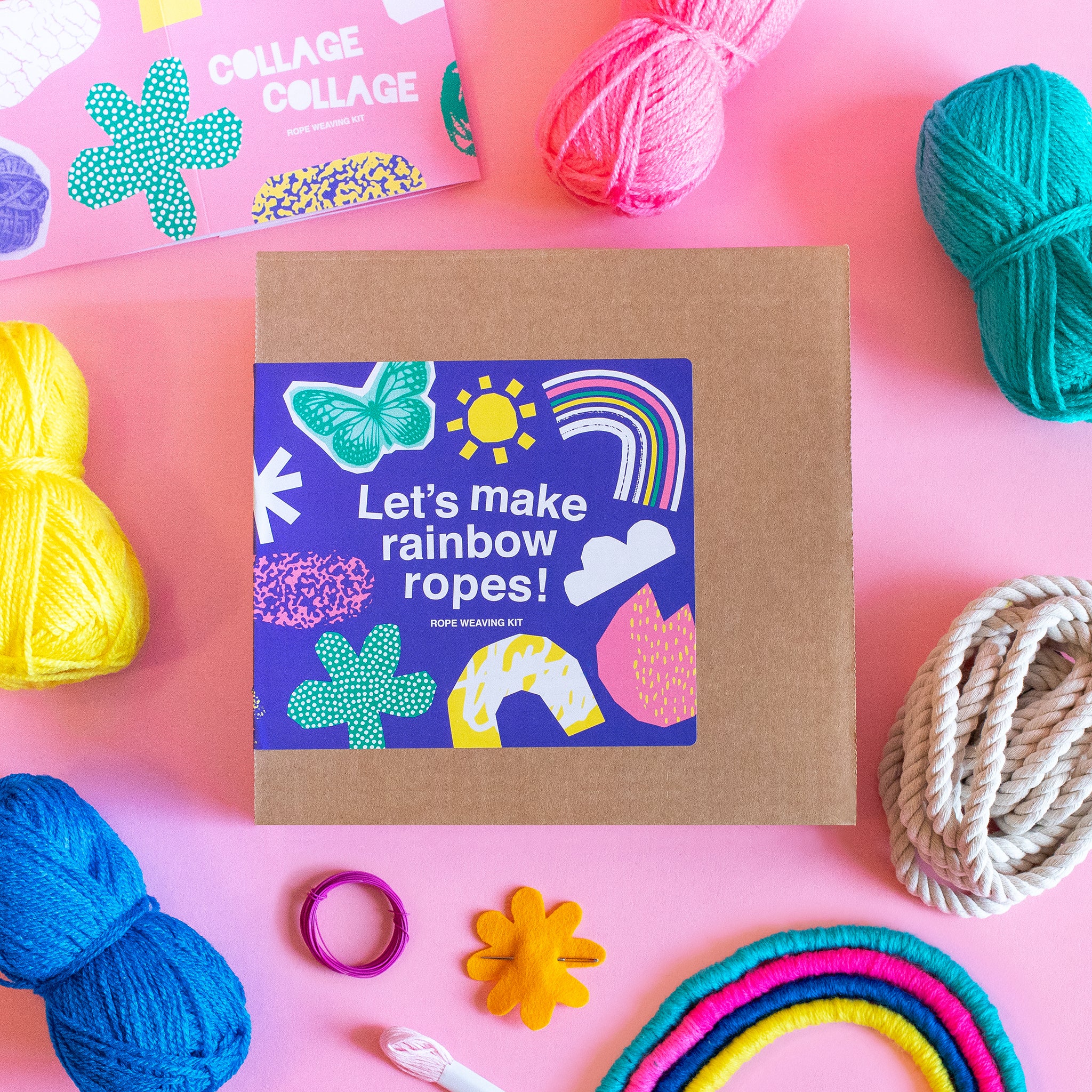 Color Box Hanging Rope Rainbow Rope Wall Hanging Kit – Collage Collage