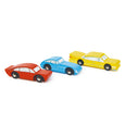 3 Wooden Vintage Sports Car toys for kids made of eco-friendly wood