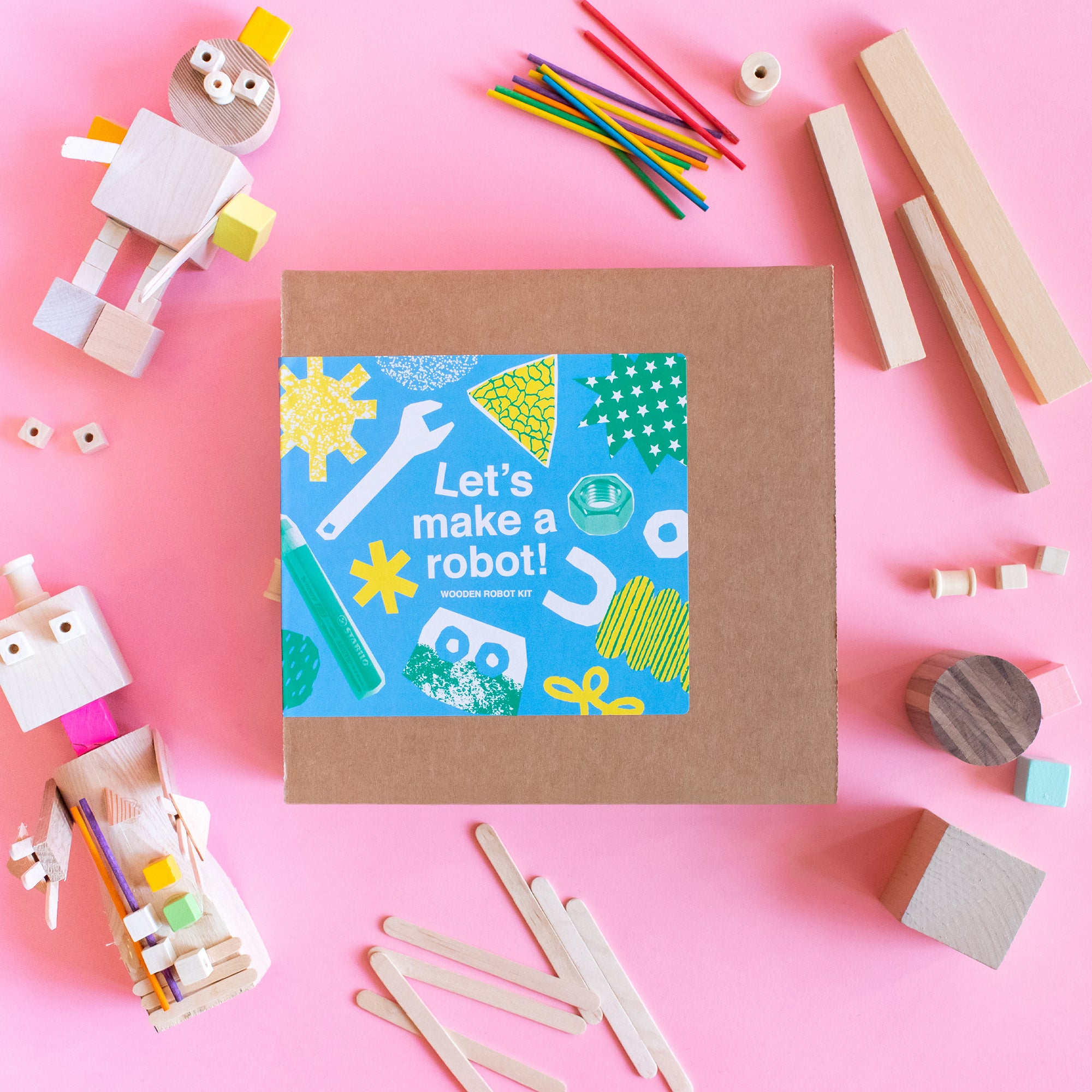 Wooden Robot Craft Kit for Kids