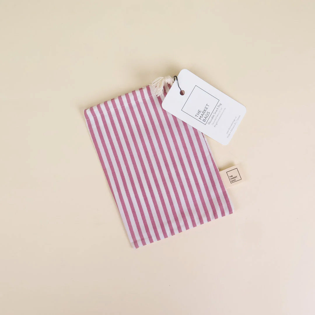 Eco-friendly Reusable small bag in red stripes