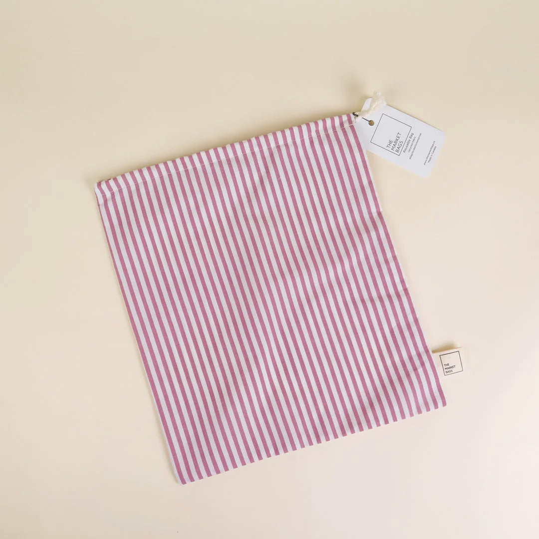 Eco-friendly Reusable produce bag with light red stripes