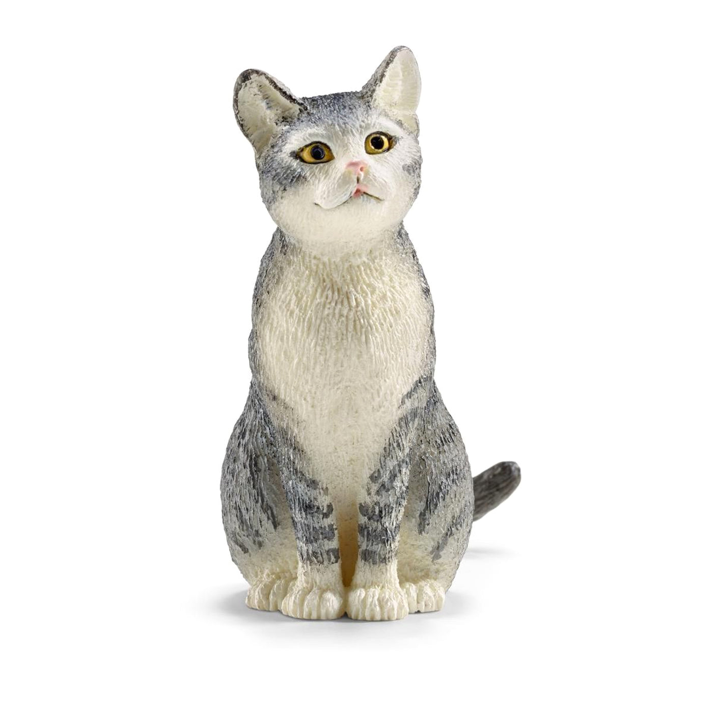 Schleich Farm World Sitting Grey Cat Toy Figurine
