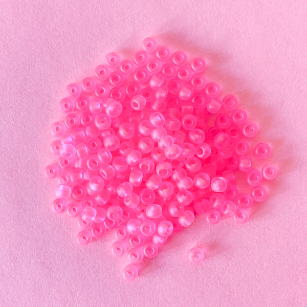 Transparent Neon Pink Seed Beads | Size 6/0
