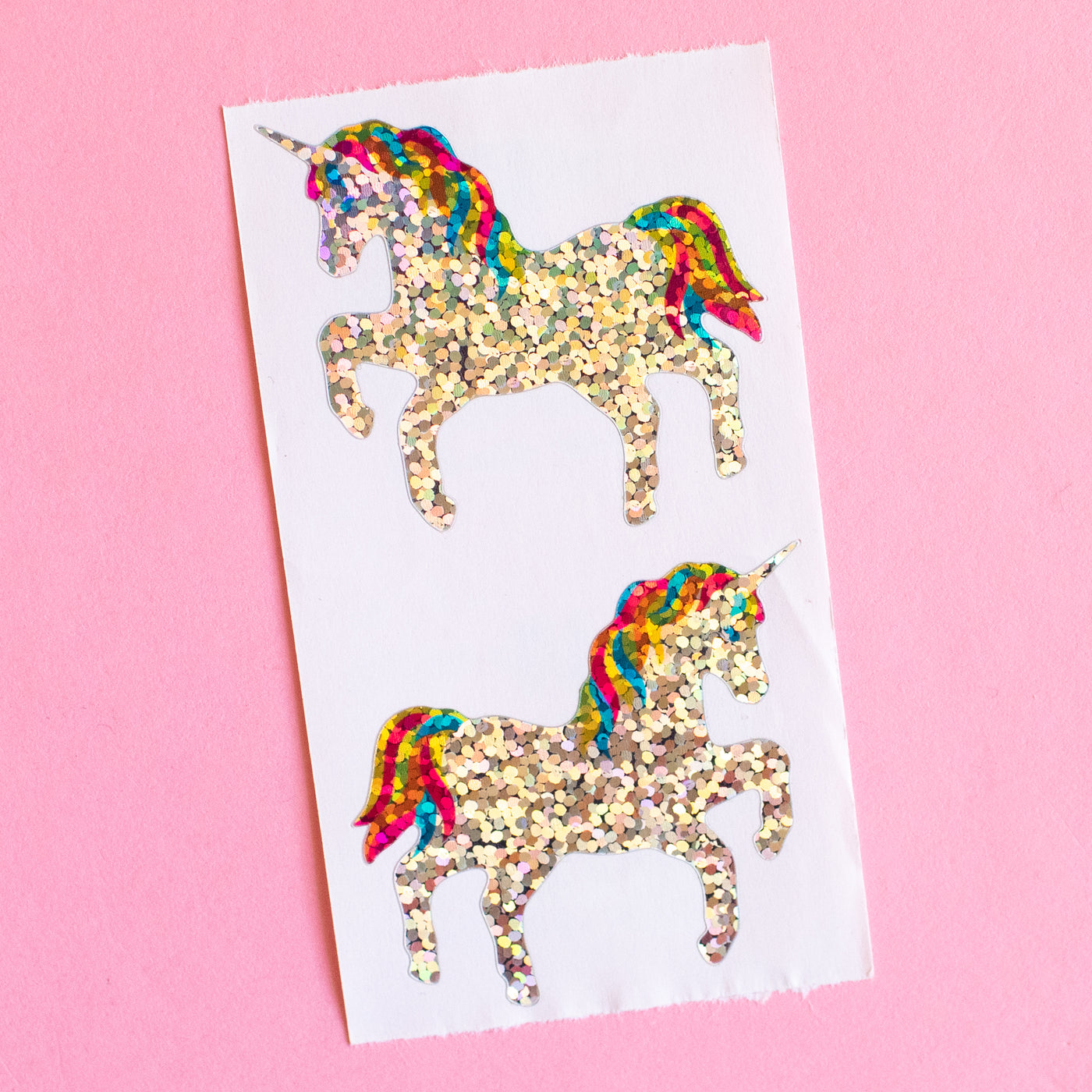 Silver Unicorn Rainbow Mane & Tail Prismatic Stickers