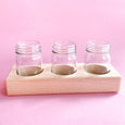 Watercolour Paint Holder made of wood with 3 small jars in 50ml