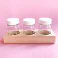 Watercolour Paint Holder made of wood with 3 small jars in 50ml