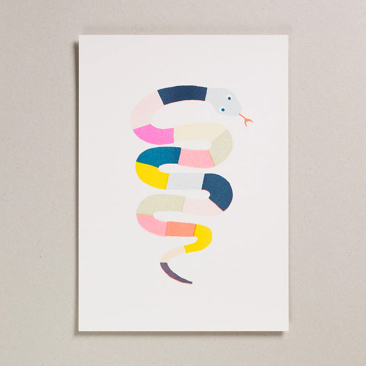 Snake Risograph Print