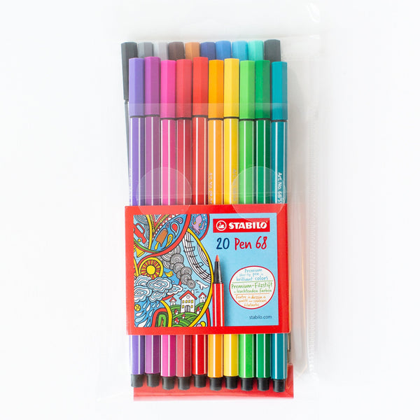 Stabilo Pen 68 Markers in Classic Colours - Set of 20