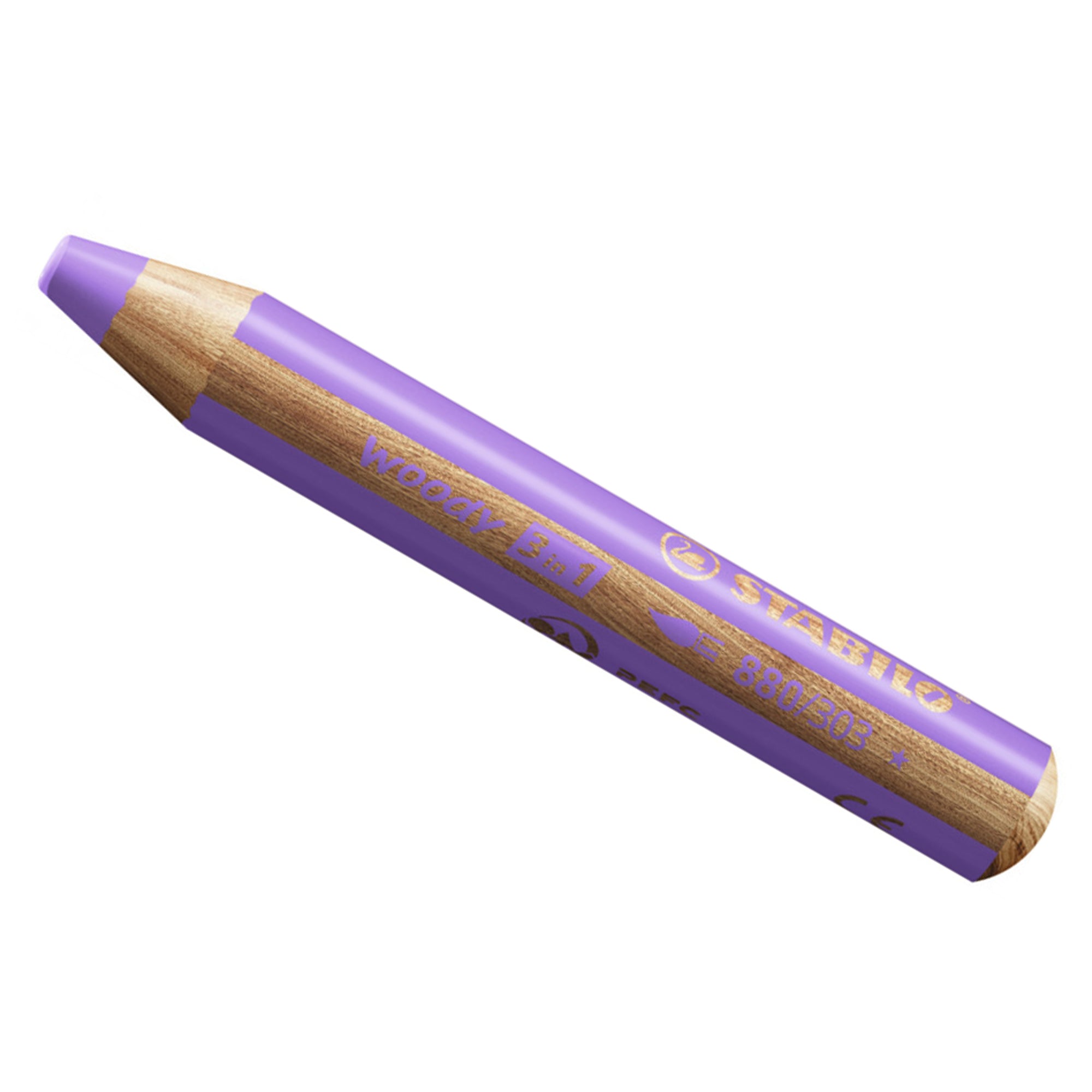 Stabilo Woody 3 in 1 pencil crayon in pastel lilac 880/303