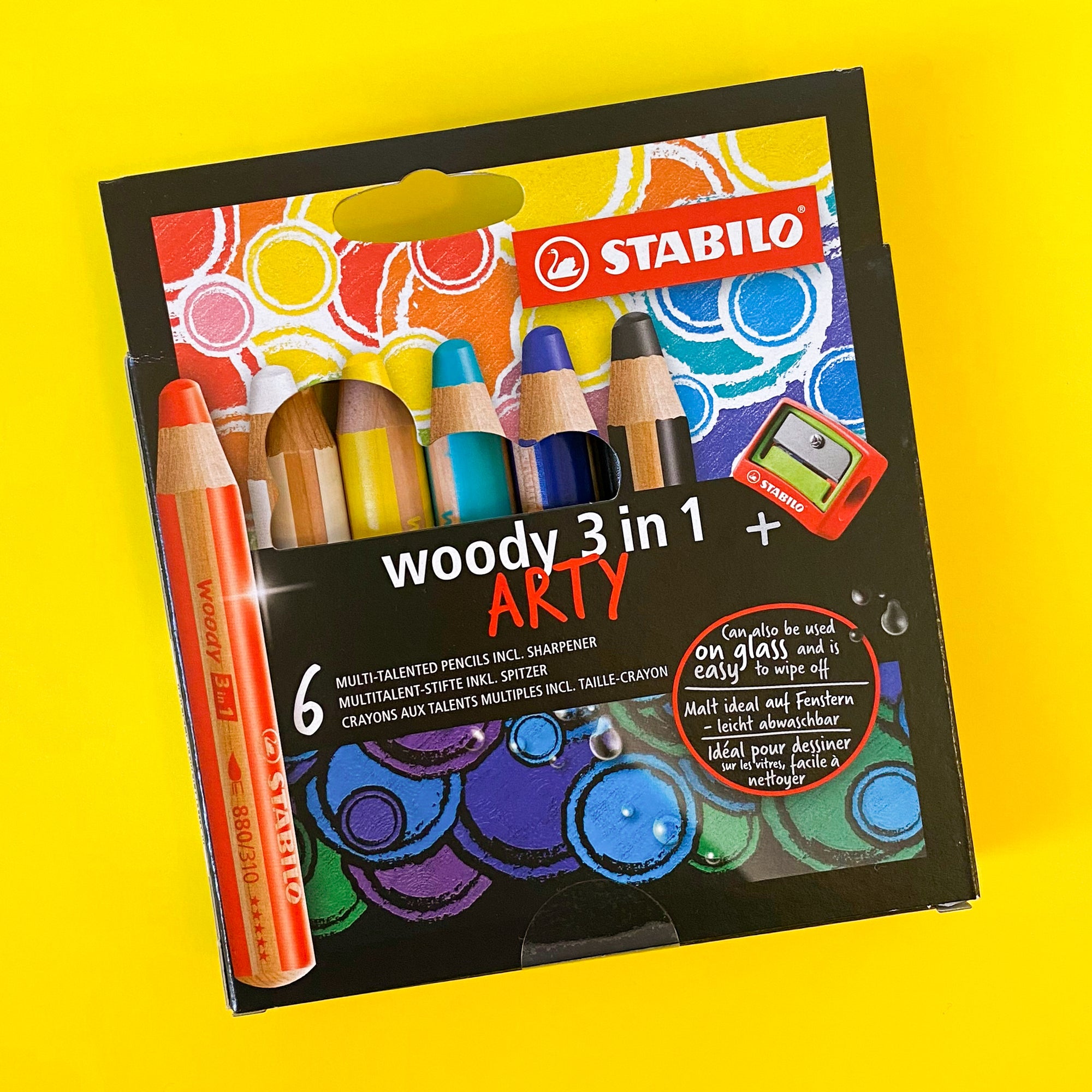Stabilo Woody 3 in 1 Crayon Pencils set of 6