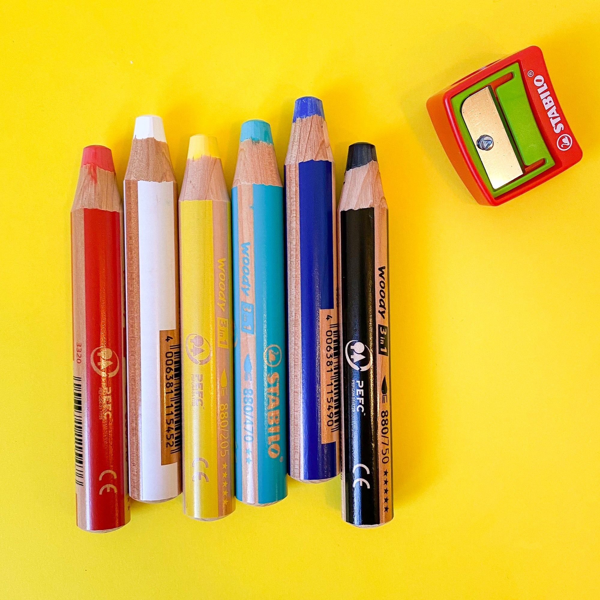 Stabilo Woody 3 in 1 Crayon Pencils set of 6