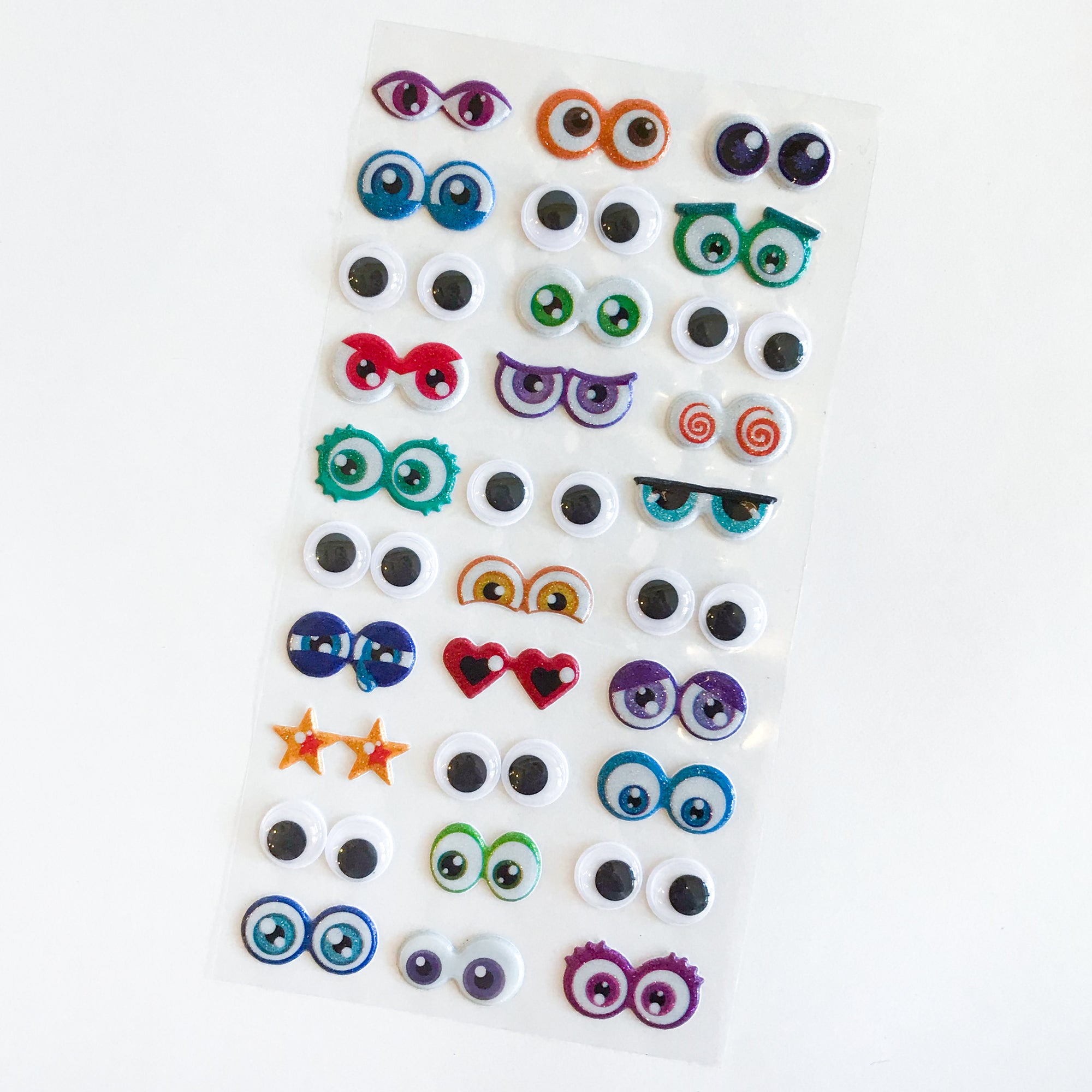 Animated Googly Eyes Self Adhesive Stickers on a sheet