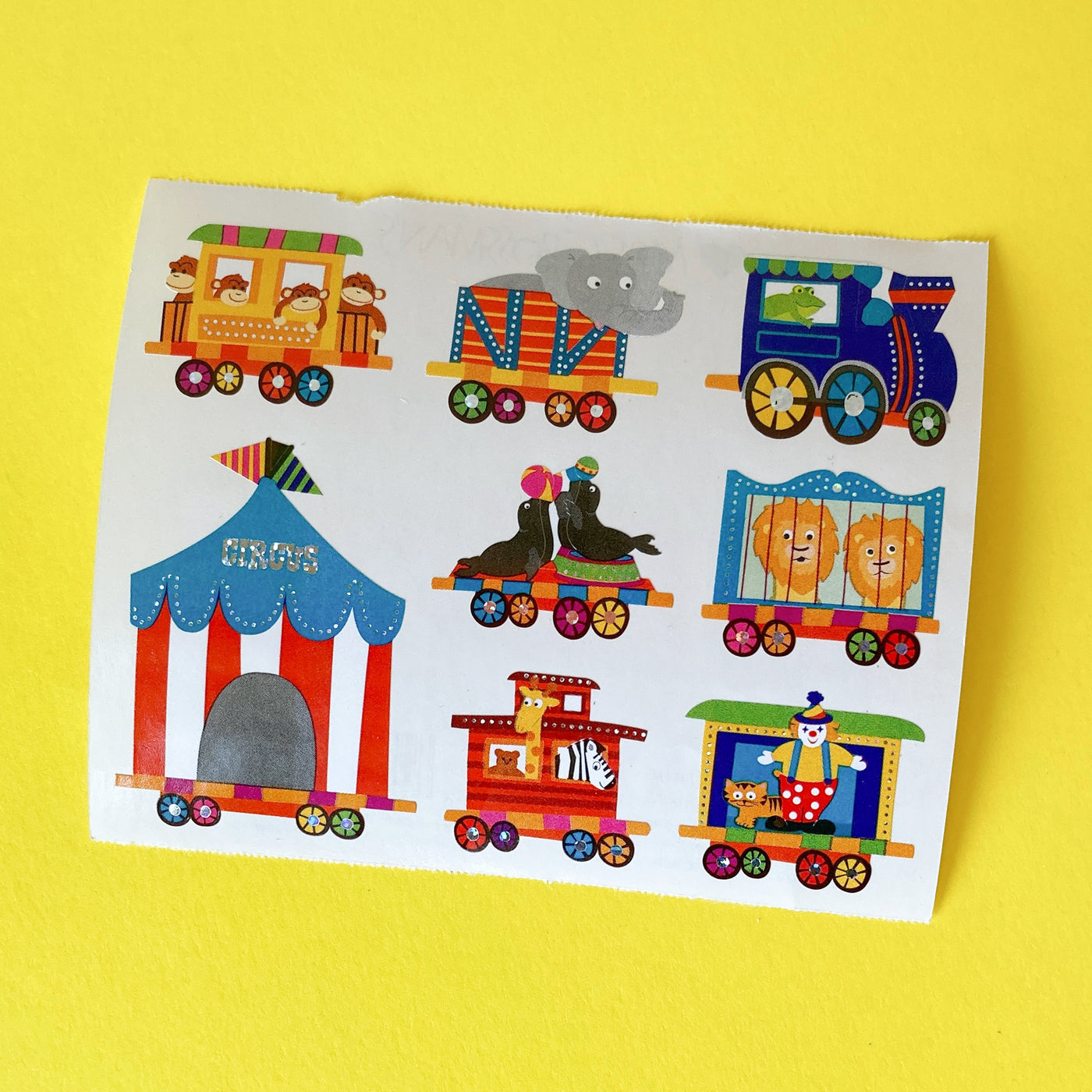 Circus Trains - Stickers on the Roll by Mrs. Grossman’s